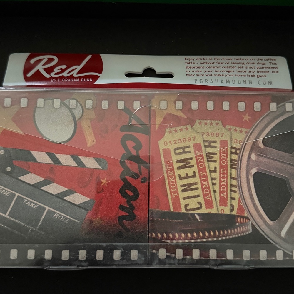 Red Cinema Coasters by P. Graham Dunn